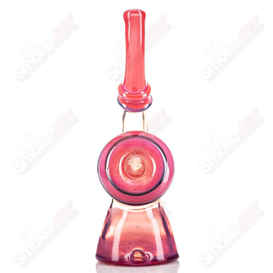 Pink Sherlock Puffco dry top by JMass, glass Puffco accessory with intricate design, designed for Puffco vaporizer devices.