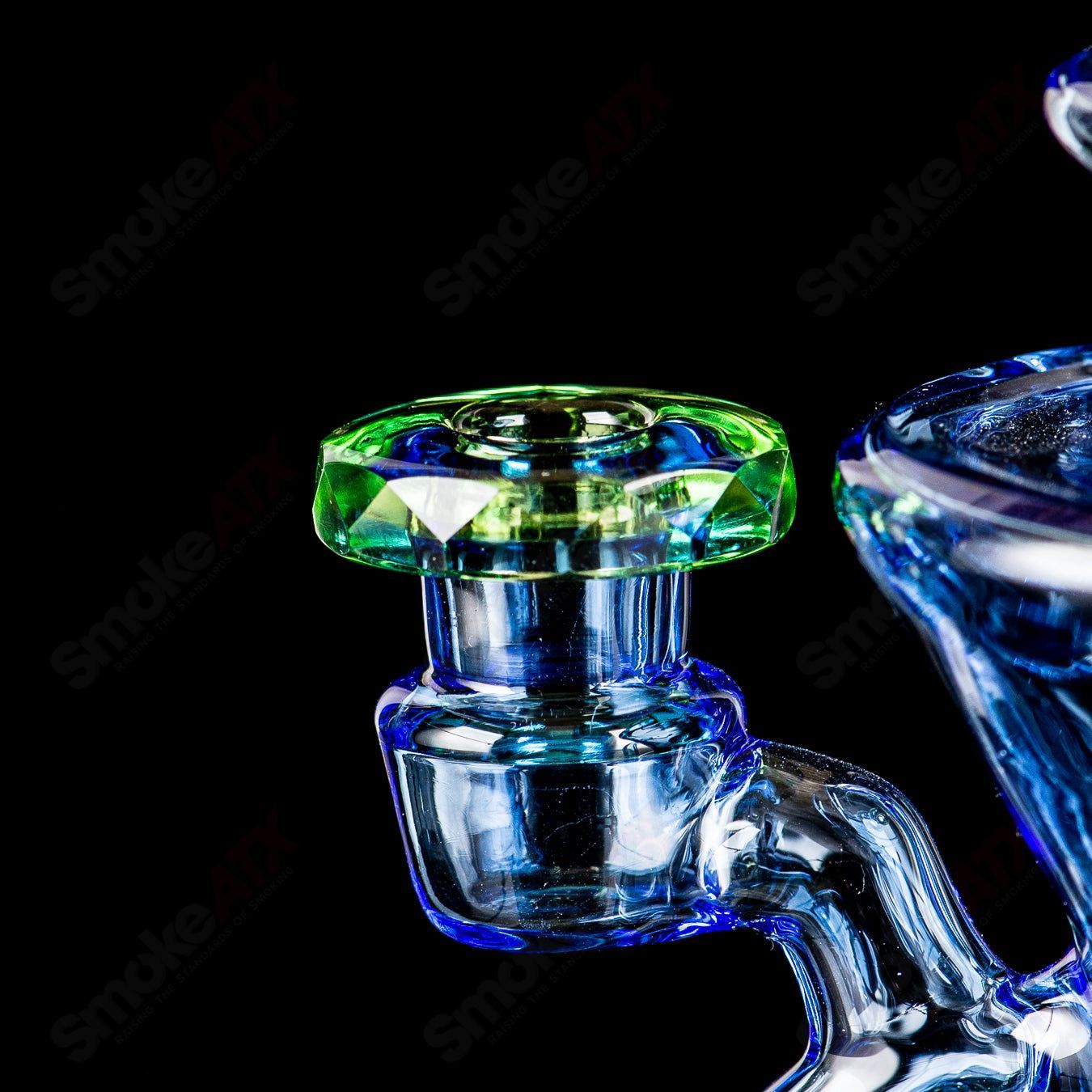 #4 Faceted Two & Through Full-Size Recycler w/ Opal by Captn Chronic - Smoke ATX