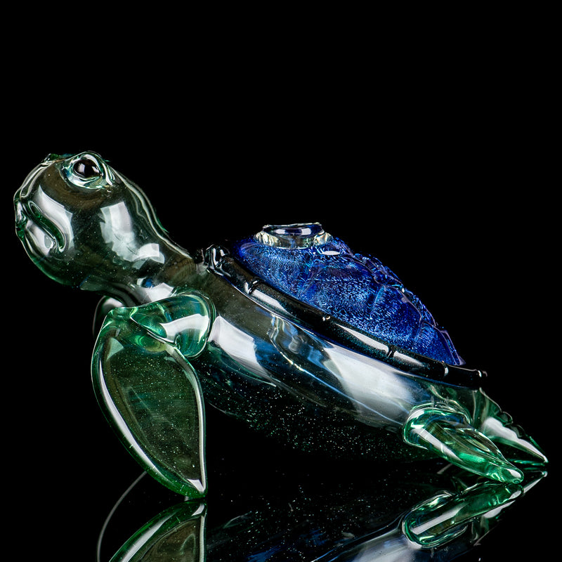 Blue Dichro Honu Sea Turle Rig Turtle Time Glass - Smoke ATX