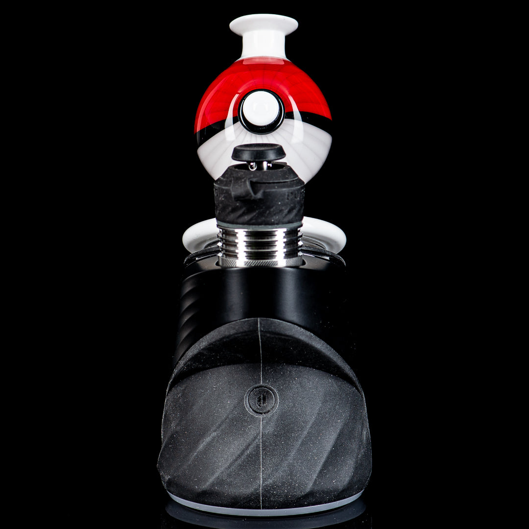 Glass Poke Ball Puffco Peak Dry Top by American Helix, detailed clear glass design for Puffco Peak vaporizer.