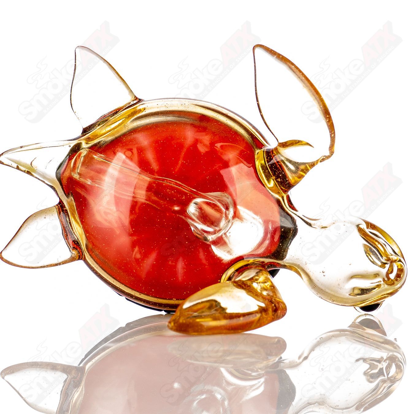 Orange Dichro Honu Sea Turle Rig Turtle Time Glass - Smoke ATX