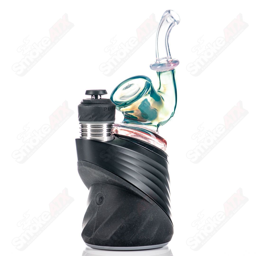Meta Sherlock Puffco dry top by JMass, a clear glass Puffco top with intricate Sherlock Holmes design for vaporizer use.