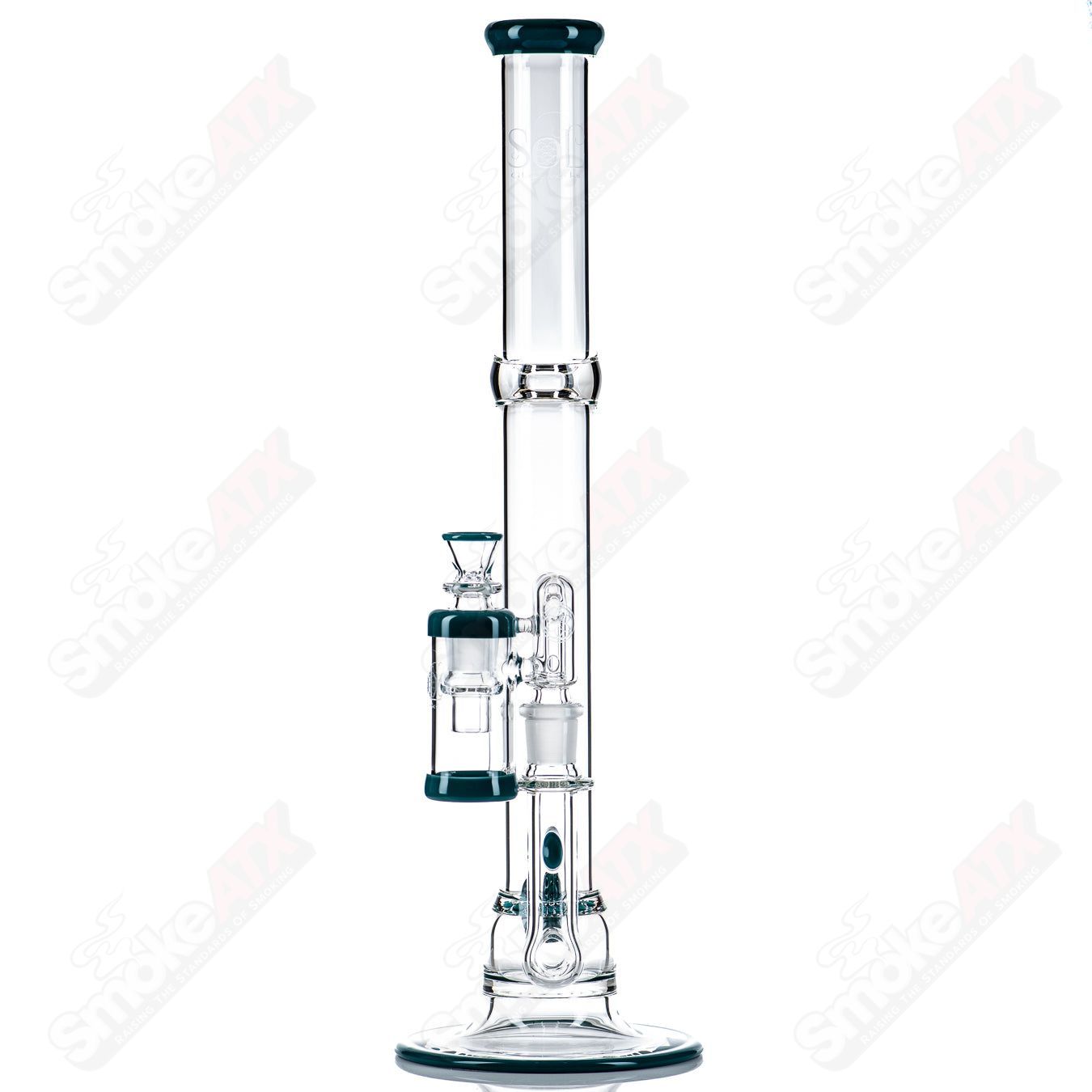 SOL-45 Lace Sphere + DC Set (Opaque Aqua) by SoL Glassworks - Smoke ATX