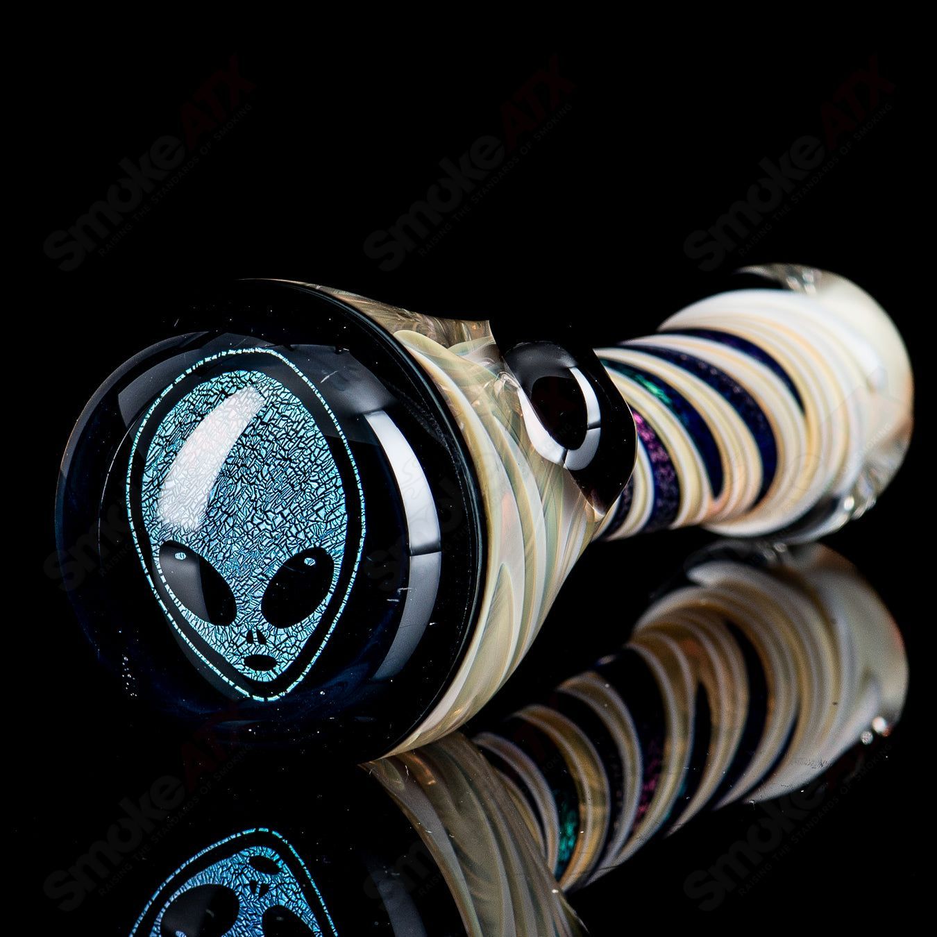 Alien Dichro Image Spoon by Talent Glass - Smoke ATX 