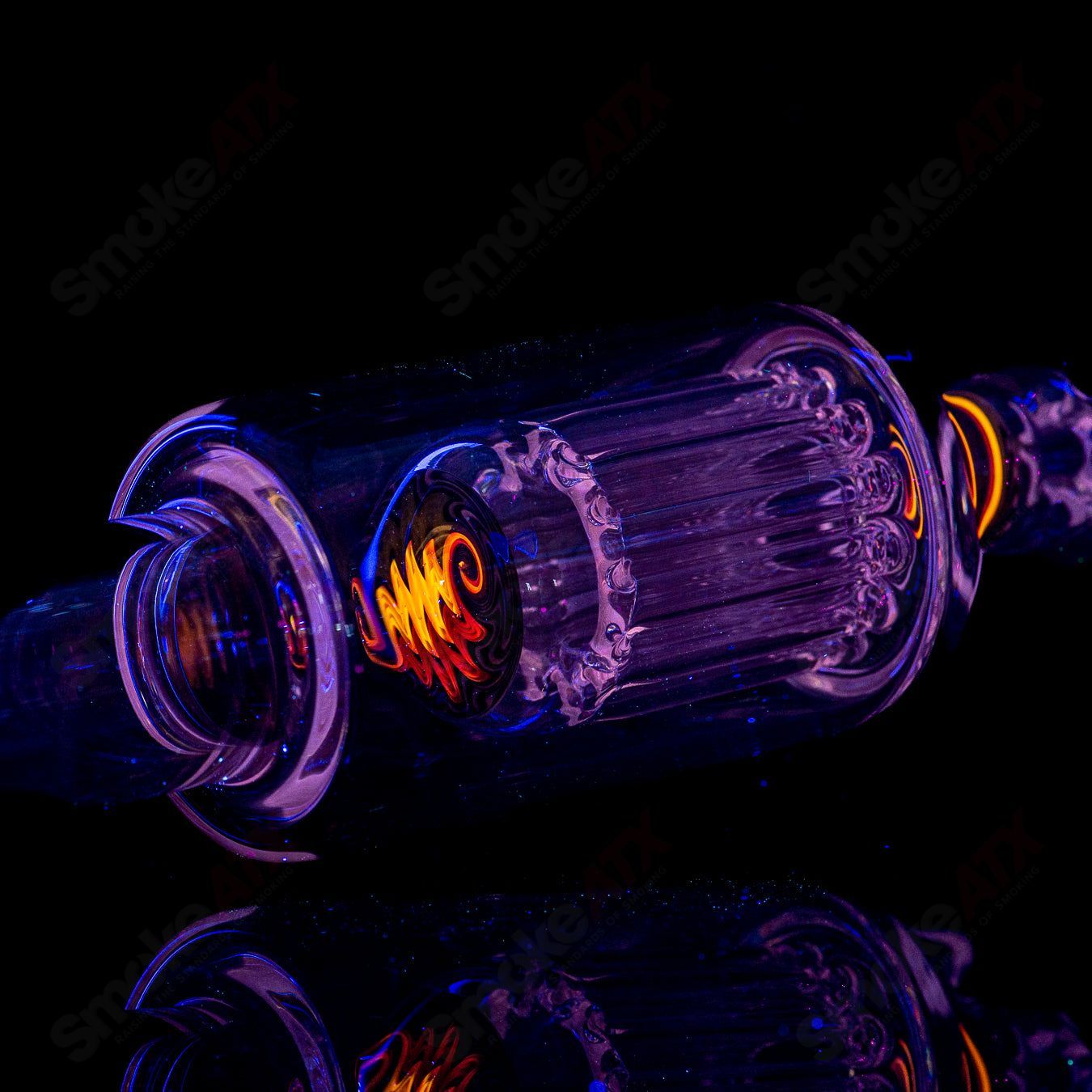 #2 18mm 7/13 Arm Perc w Worked Sections Toro Glass - Smoke ATX