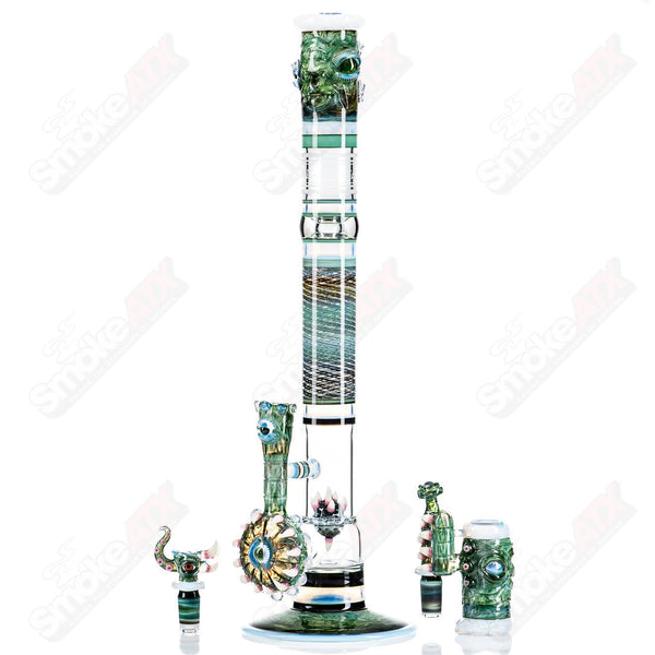 SoL-45 Lace Sphere & Dry Catcher Set by Salt x SoL Glassworks - Smoke ATX 