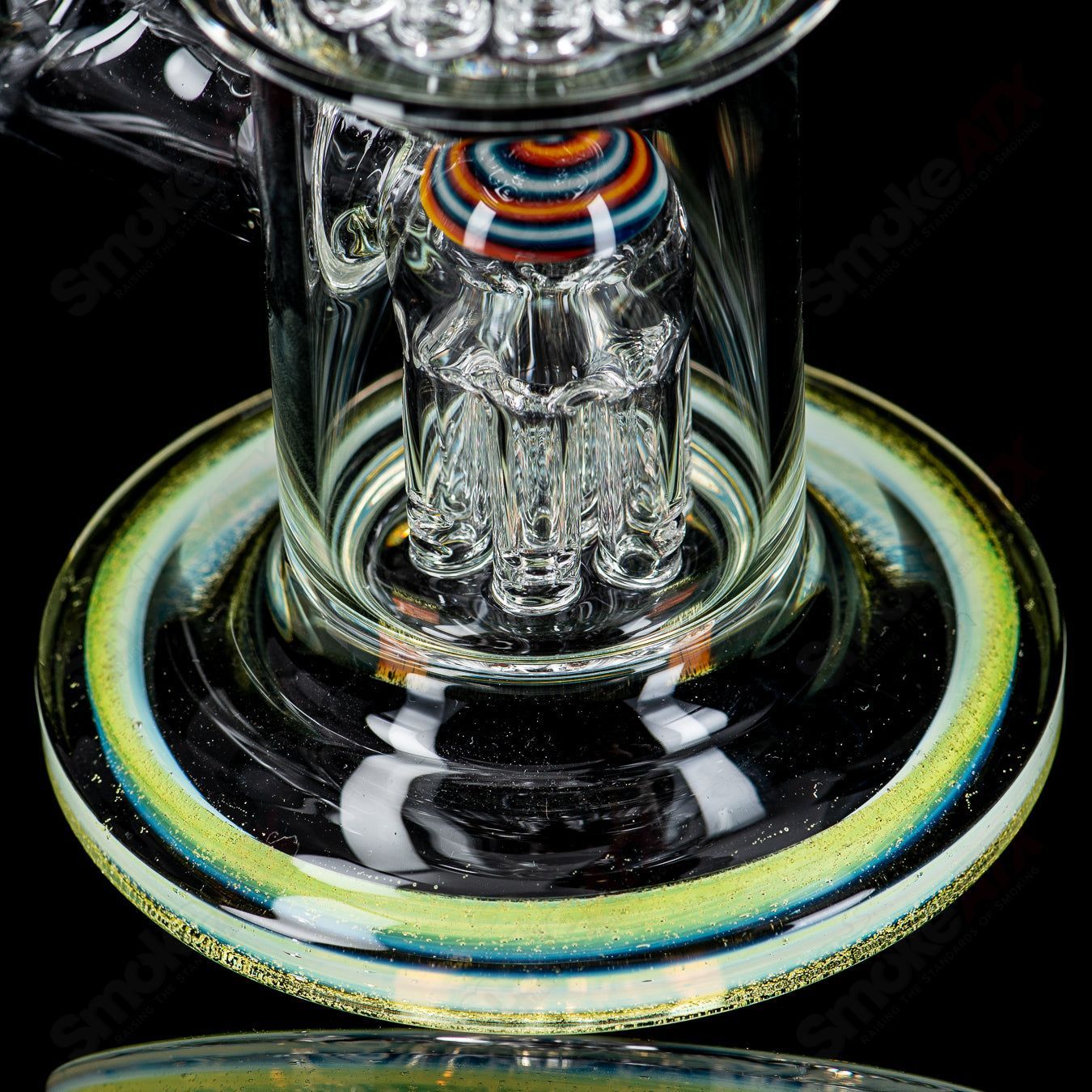 #2 Double Micro 7/13 Arm Perc with worked sections by Toro Glass - Smoke ATX 