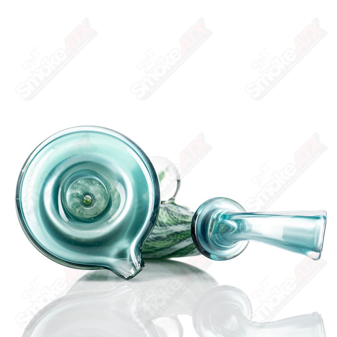 JMass Neptunium Sherlock glass pipe from the Smitty & JMass collaboration, featuring a sleek glass design with intricate details.