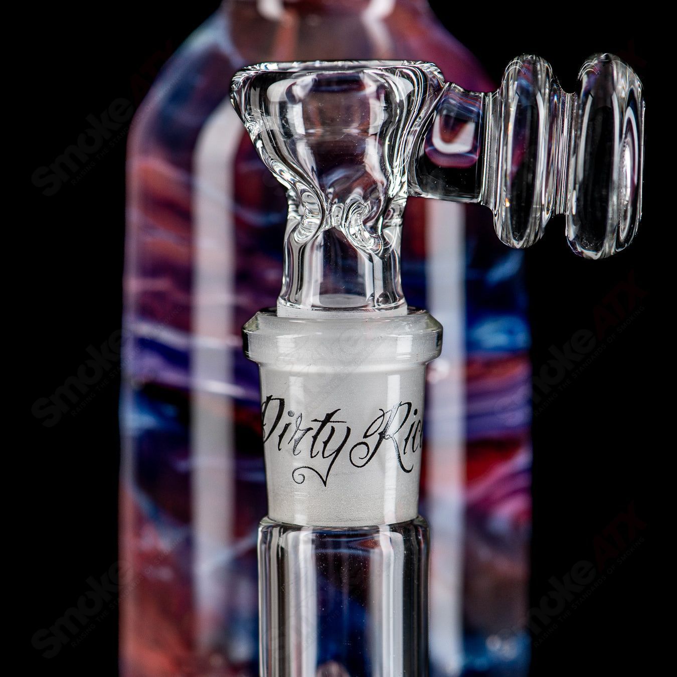 12.5" Purple Blue White Apolocoline Straight Tube w/14m Bowl Dirty Rico Glass x Nobody Glass