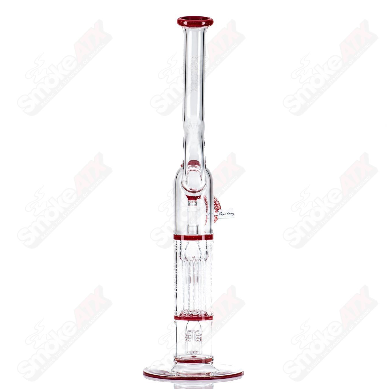 60mm Pillar Natty Neck Solid Foot Full Accent w F4 Perc (Lucy x Cherry) Sovereignty - Smoke ATX 