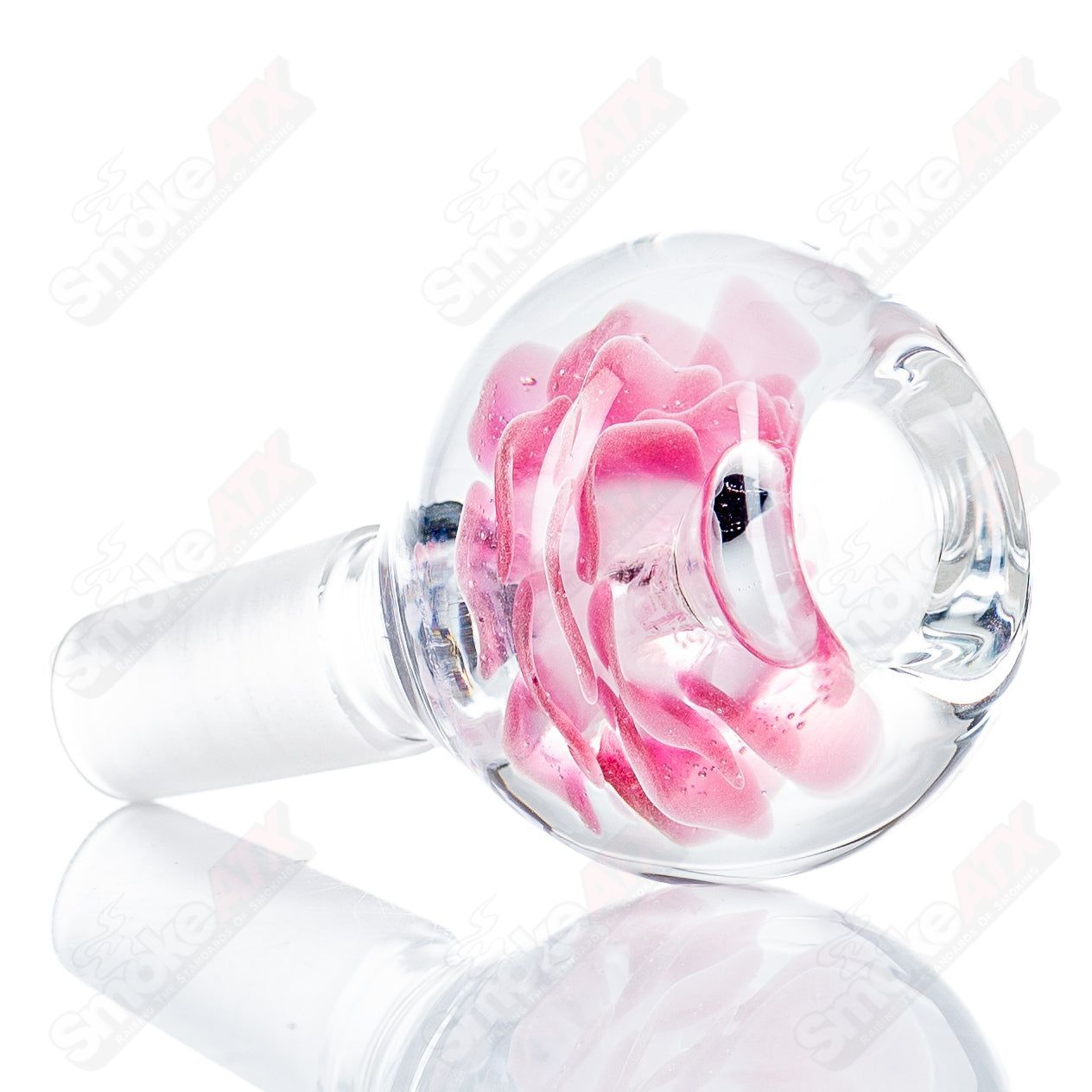 #3 14mm Flower Marble Bowl by Swan Glass - Smoke ATX