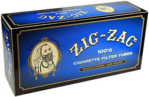 200ct  100s White Tipped Cigarette Filter Tubes Original Zig Zag