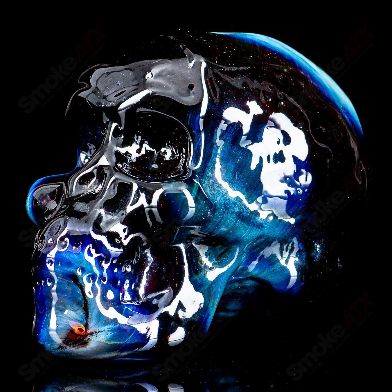 Fumed  Skull Dry Pipe by Team Snodgrass - Smoke ATX 