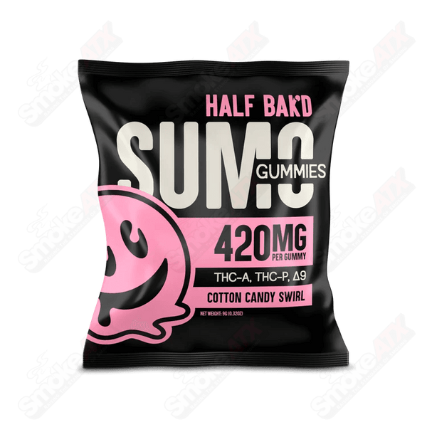 2pk 420mg Cotton Candy Swirl SUMO Gummies (THC-A/THC-P/D8) Half Bak'd - Smoke ATX 
