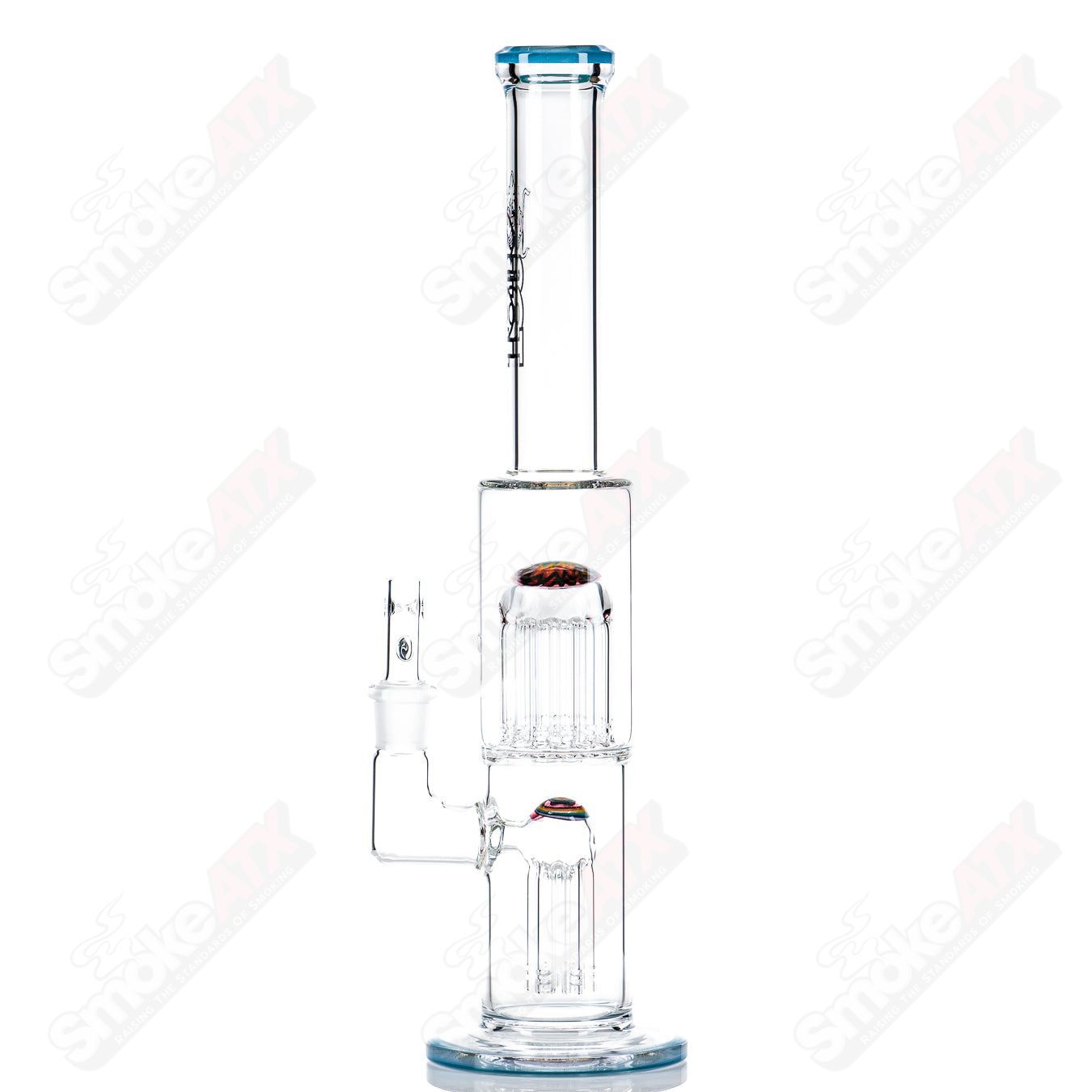 #1 18mm 7/13 Arm Perc w Worked Sections Toro Glass - Smoke ATX