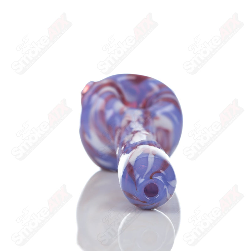 #1 Purple Splatter Spoon Pipe Adventures In Glass Blowing