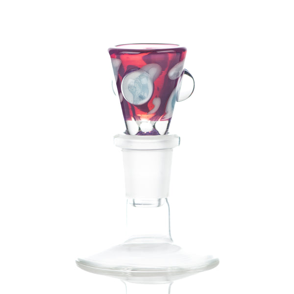 #7 14mm Leopard Print Martini Bowl w Dots Adventures In Glass Blowing - Smoke ATX