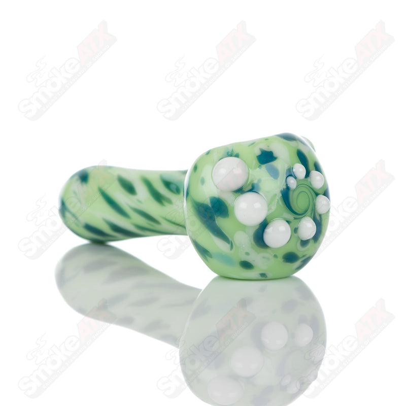 #3 Kiwi Splatter Spoon Pipe Adventures In Glass Blowing