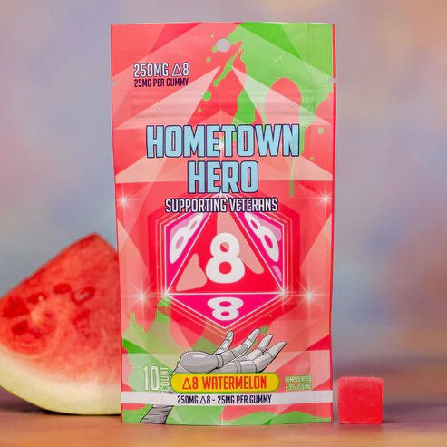 250mg Watermelon Delta 8 Gummies Hometown Hero - Smoke ATX