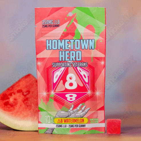 250mg Watermelon Delta 8 Gummies Hometown Hero - Smoke ATX