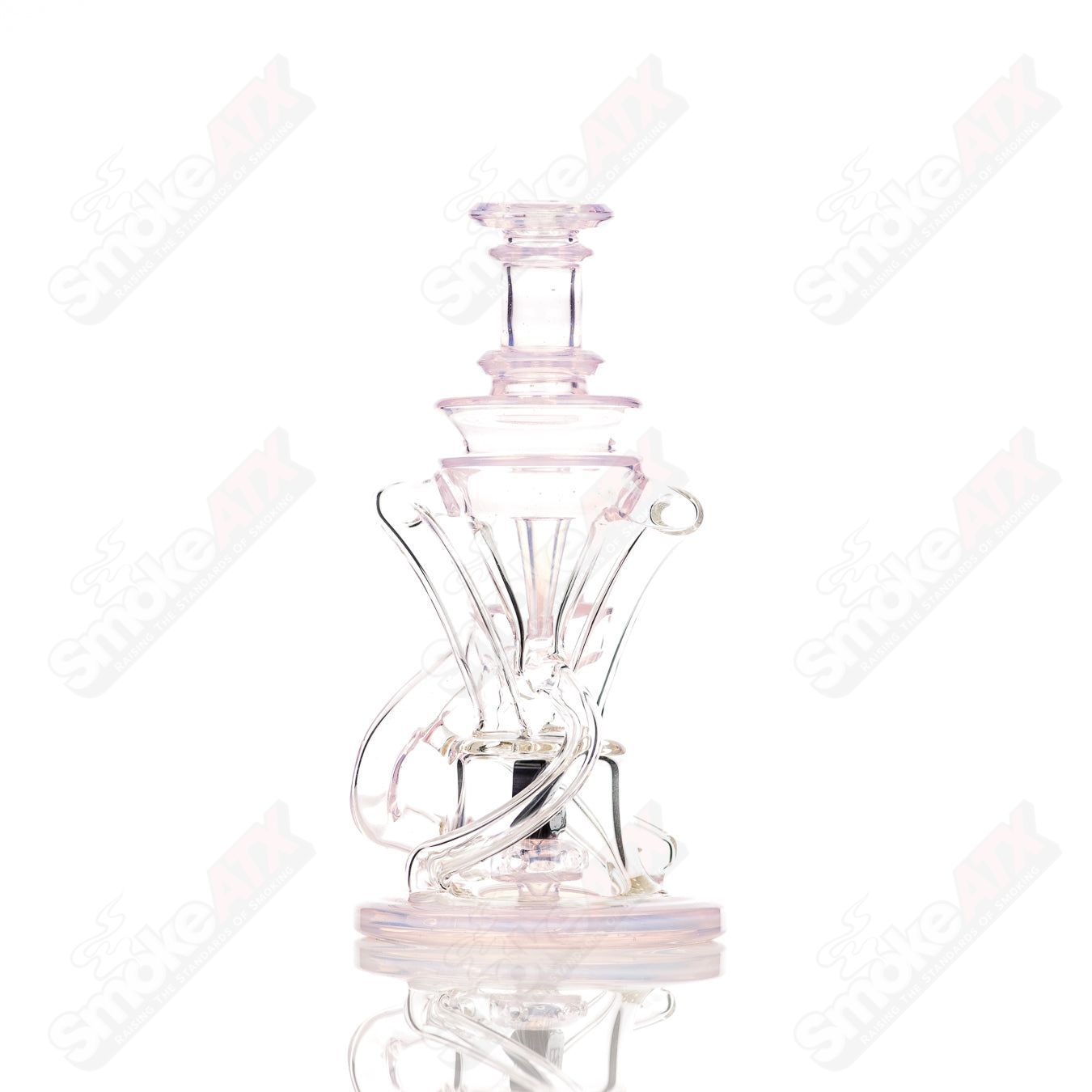 10mm V2 Double Up Ghost and Rose Quartz Recycler Cerio/Gathered Illusions Collab - Smoke ATX