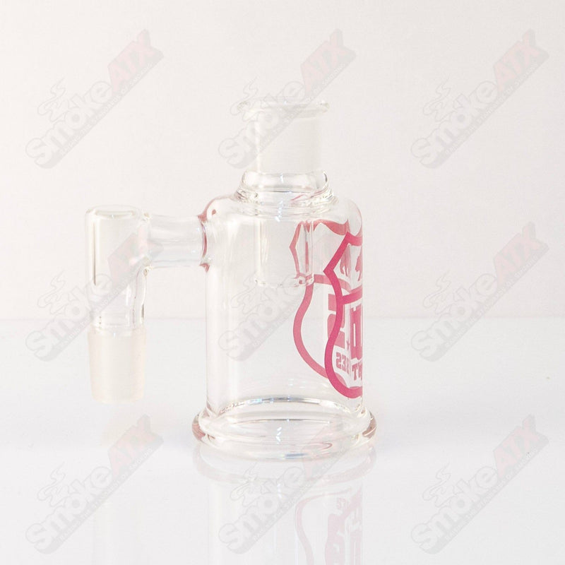 US Tubes Dry Catcher 18mm 90°  - Pink Shield Decal - Smoke ATX