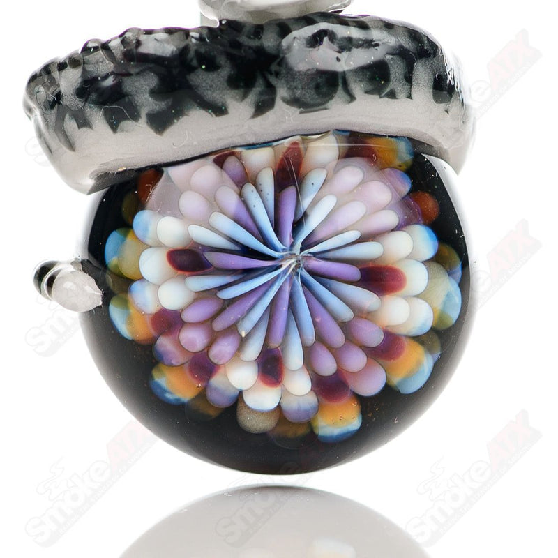 Dragon Flower Pendant Kengtaro Glass - Smoke ATX