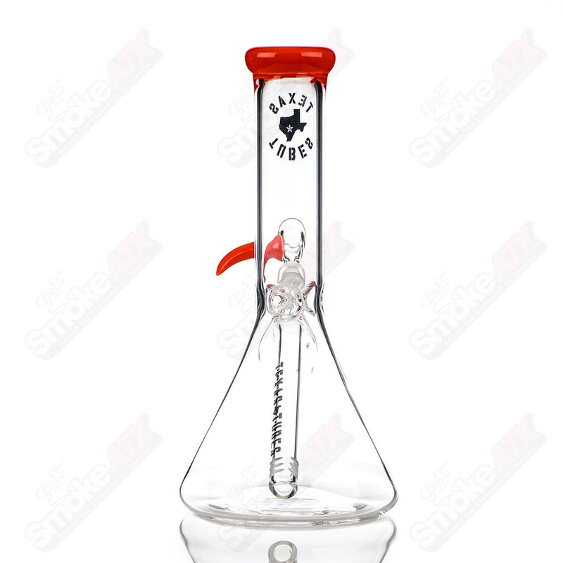 10in 14mm Color Accent Beaker (Orange Crayon) Texas Tubes - Smoke ATX
