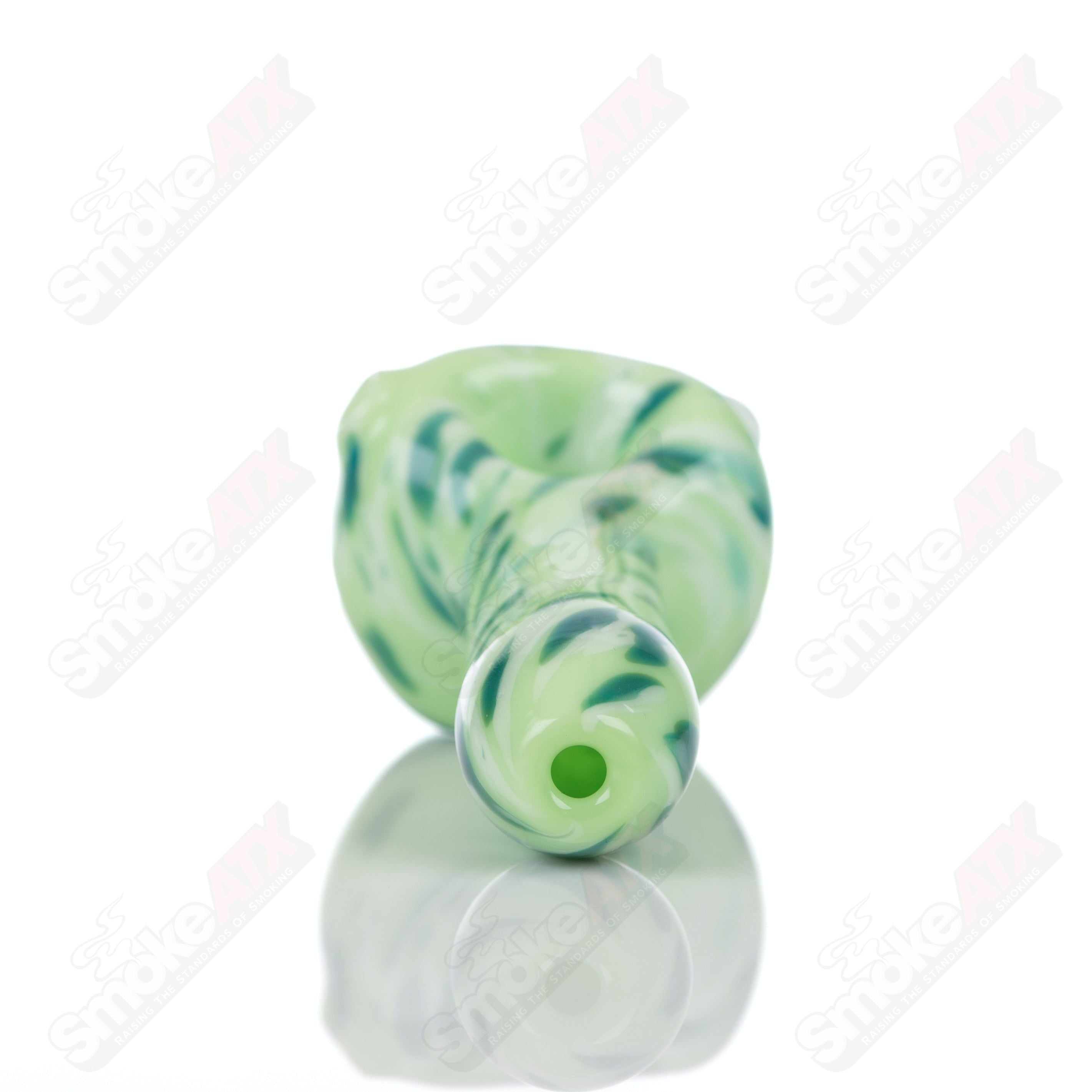 #3 Kiwi Splatter Spoon Pipe Adventures In Glass Blowing - Smoke ATX