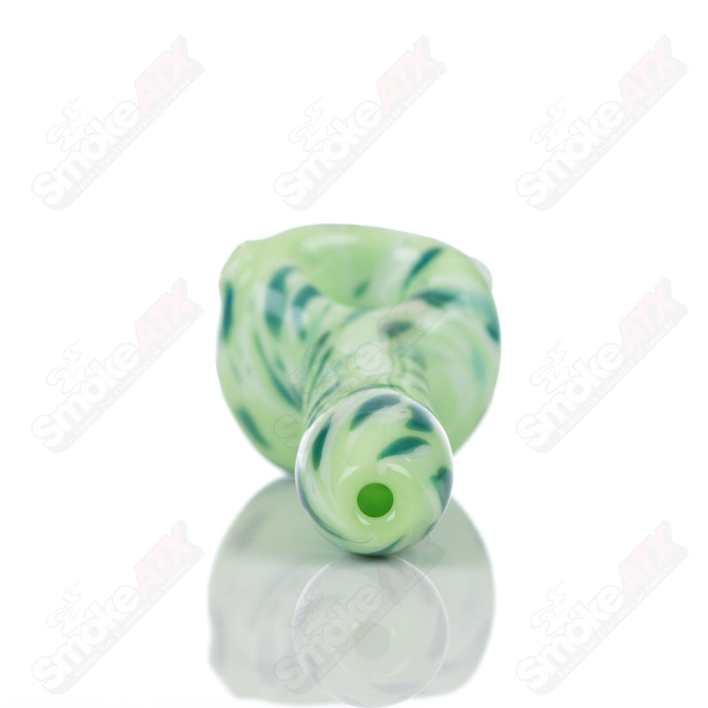 #3 Kiwi Splatter Spoon Pipe Adventures In Glass Blowing