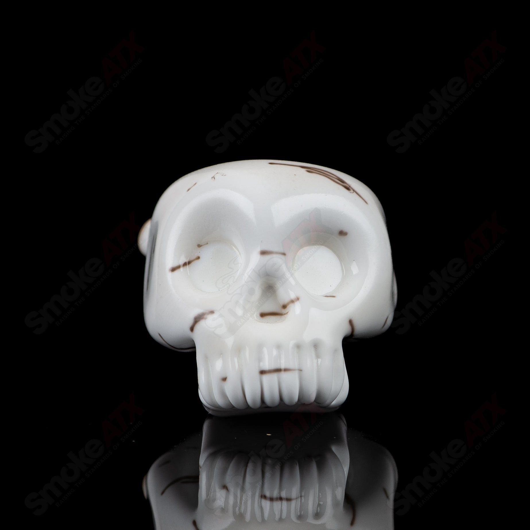 1 Birch Skull Spoon Foster Glass - Smoke ATX