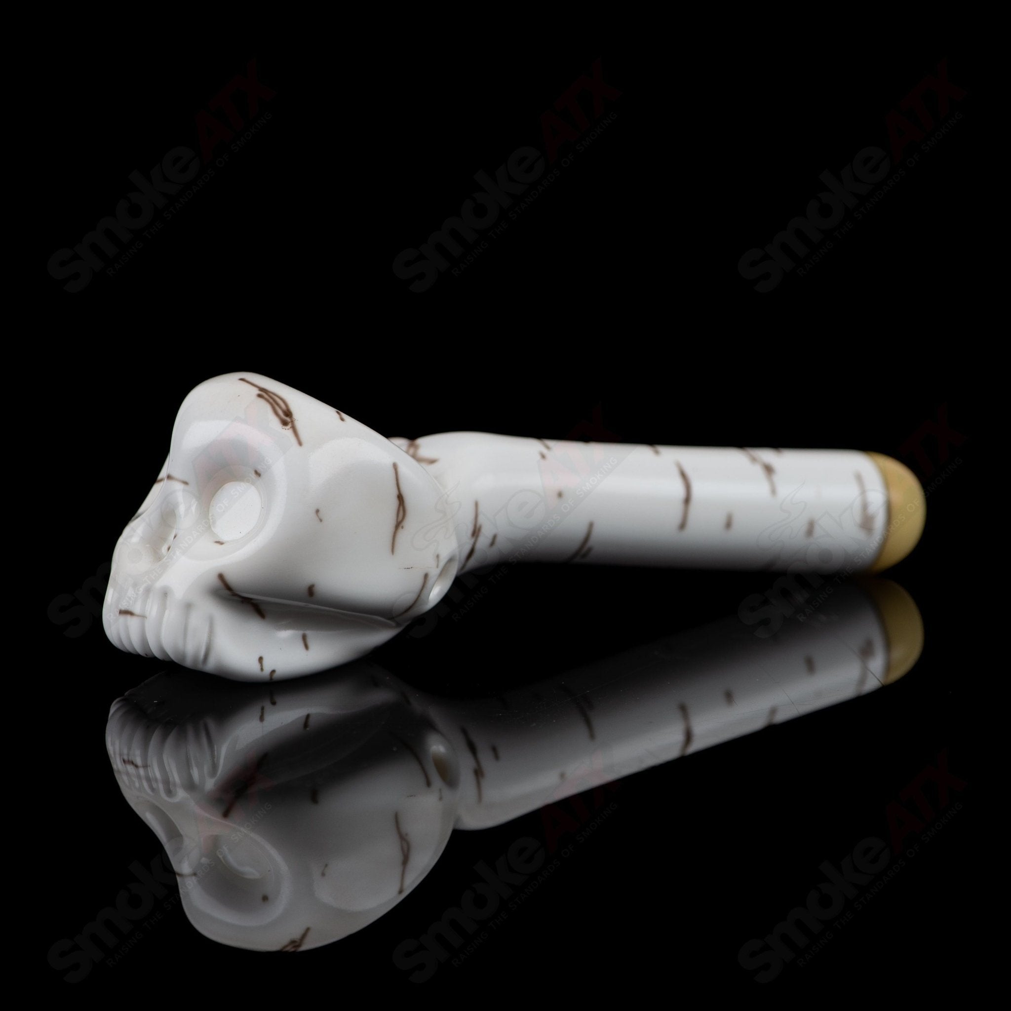 1 Birch Skull Spoon Foster Glass - Smoke ATX