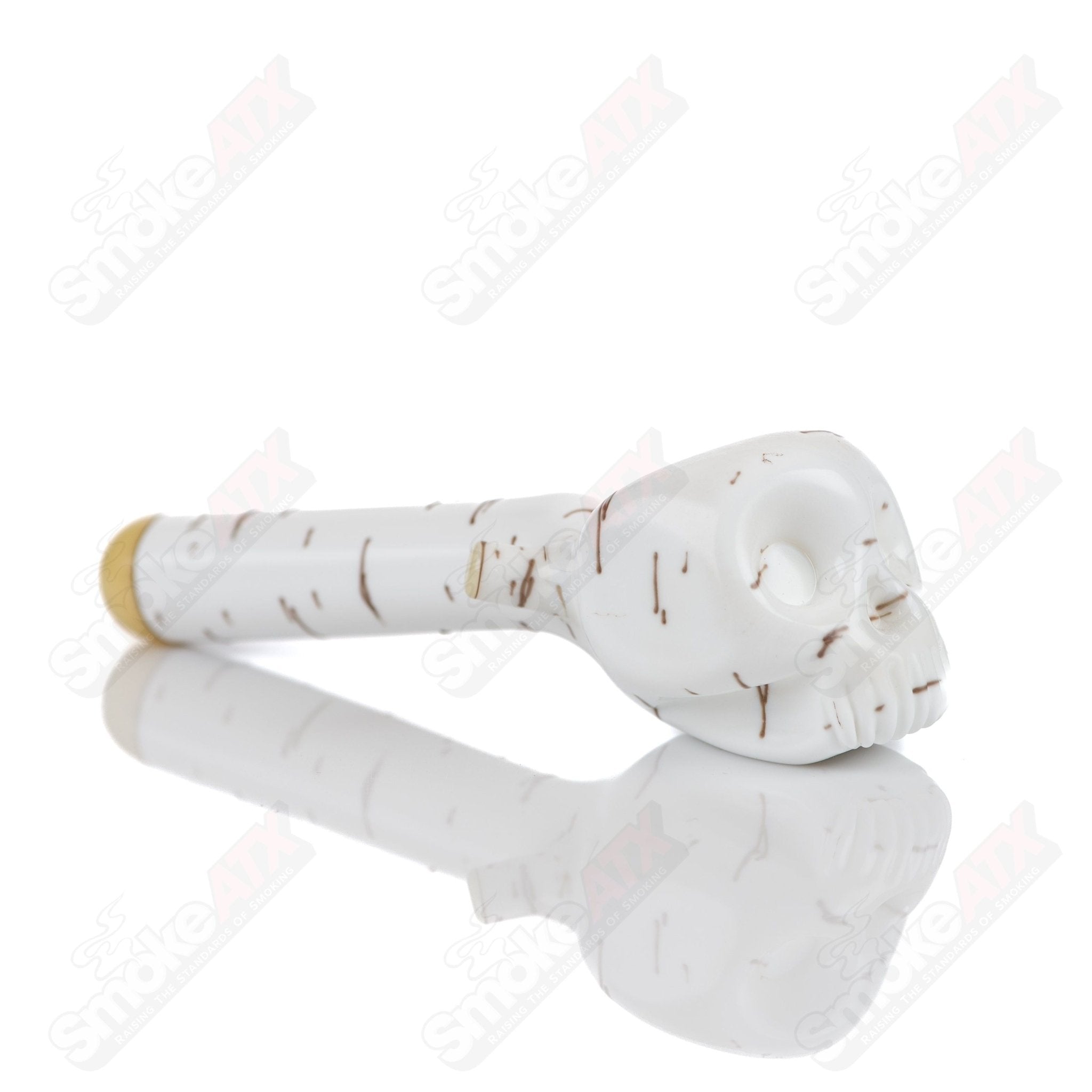 1 Birch Skull Spoon Foster Glass - Smoke ATX