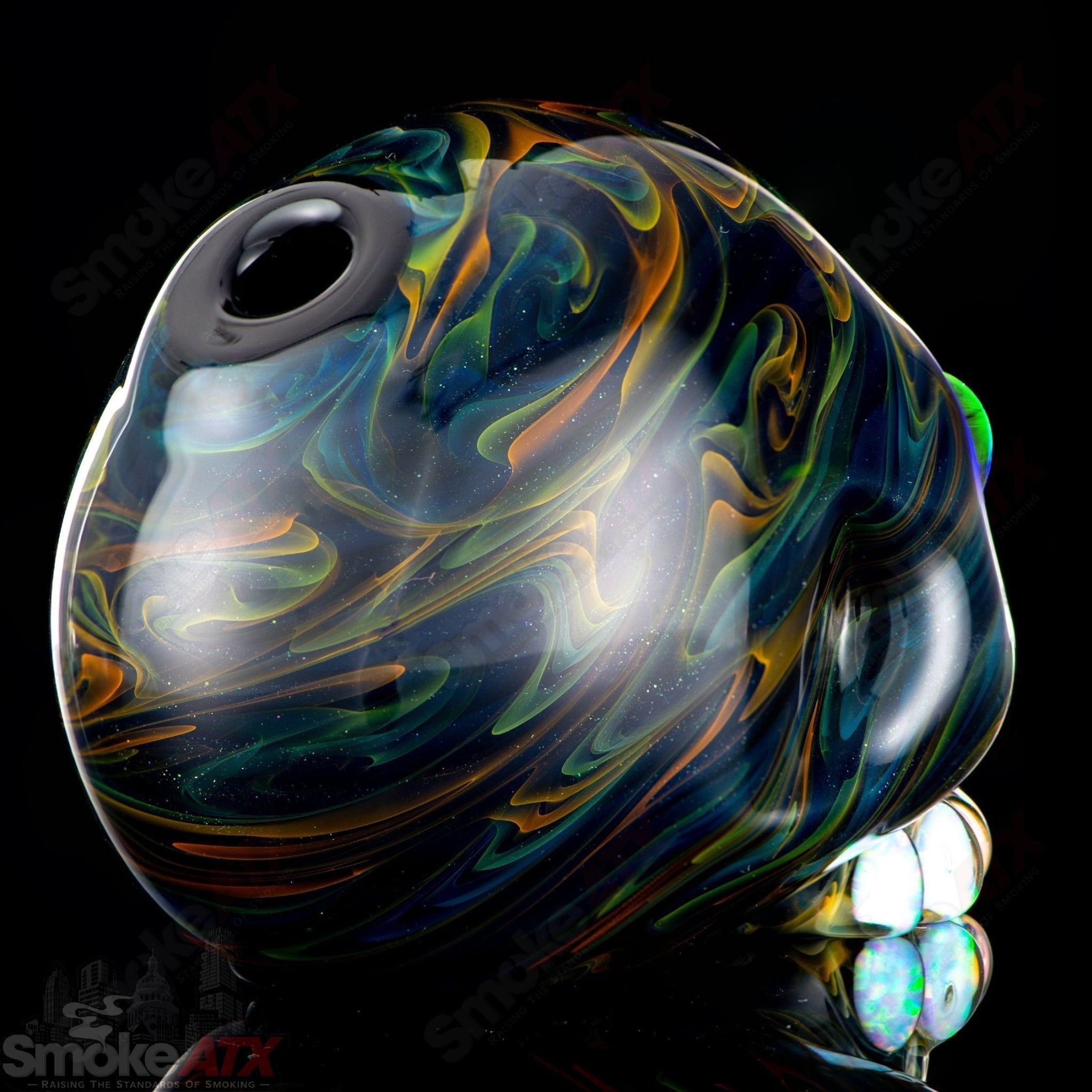 10mm Collab Skull Shredder w Eyes Jakers Glass x Carsten Carlile - Smoke ATX