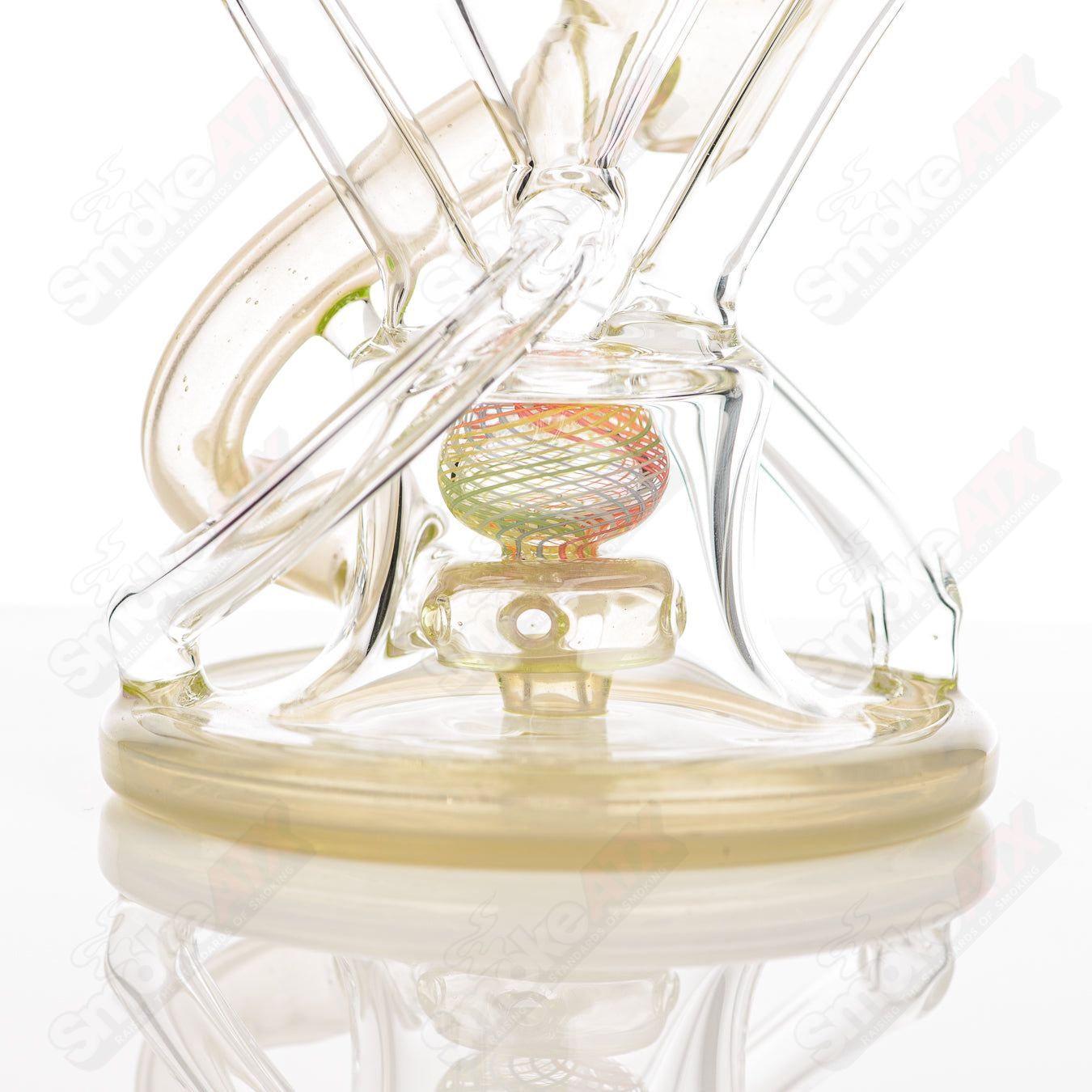 10mm V2 Double Up Experimental Watermelon Recycler Cerio Glass - Smoke ATX