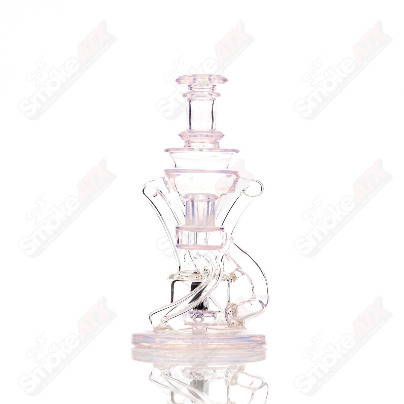 10mm V2 Double Up Ghost and Rose Quartz Recycler Cerio/Gathered Illusions Collab - Smoke ATX