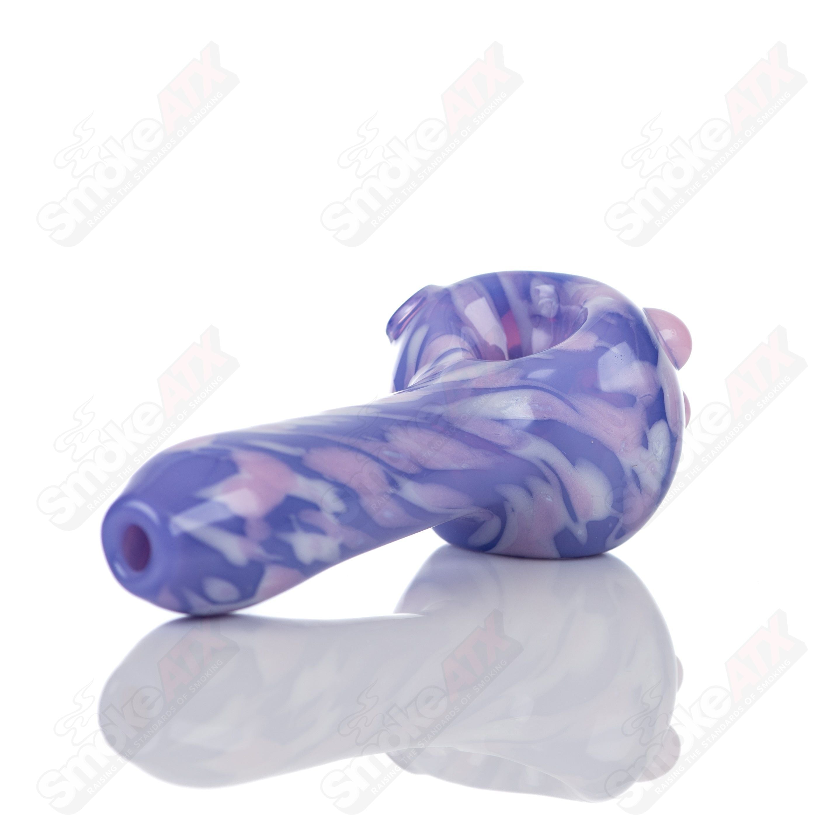 #3 Purple Splatter Spoon Pipe Adventures In Glass Blowing - Smoke ATX