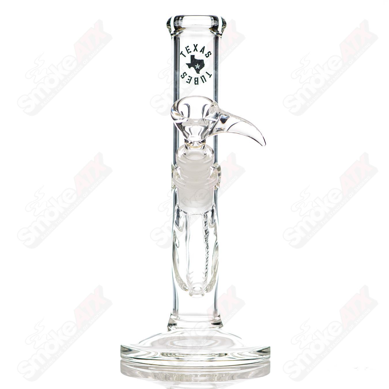 14mm 8.5in Clear Straight Tube Texas Tubes - Smoke ATX