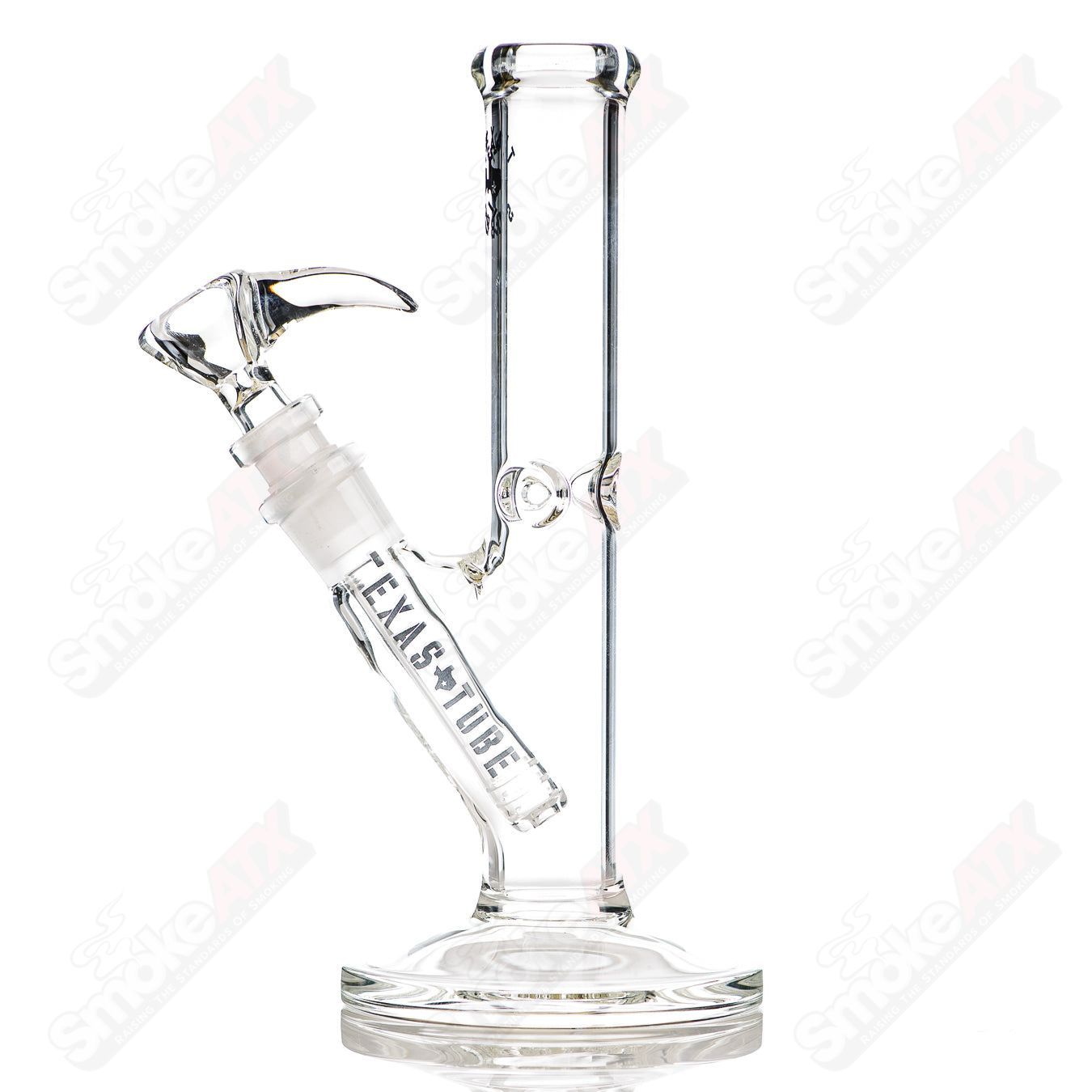 14mm 8.5in Clear Straight Tube Texas Tubes - Smoke ATX
