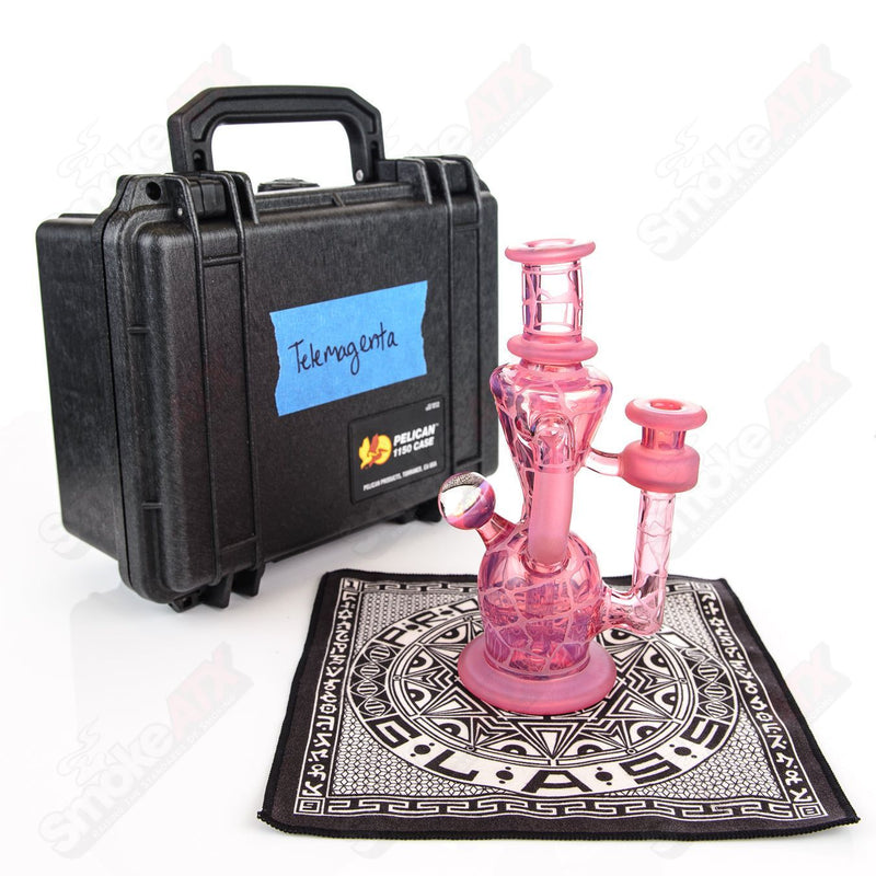Telemagenta Single Color Double Up Rig Rooster Glass - Smoke ATX