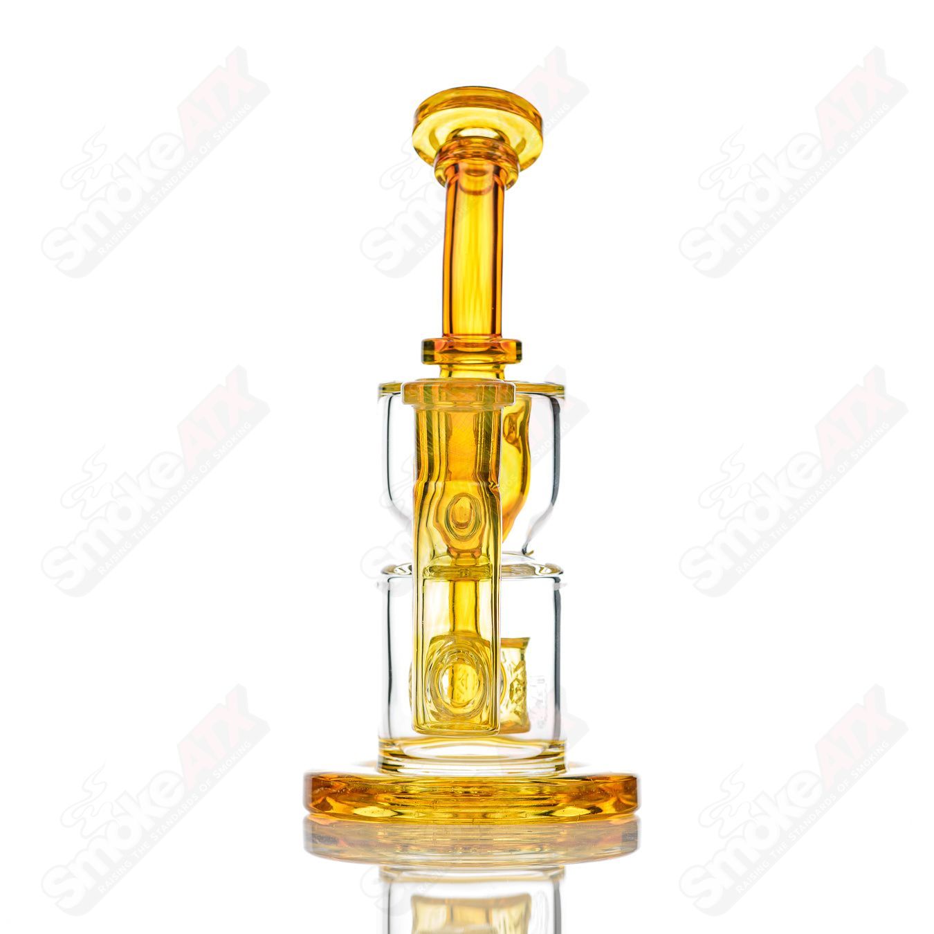8in 14mm Hourglass Taurus Incycler Fat Boy Glass Northstar Yellow - Smoke ATX