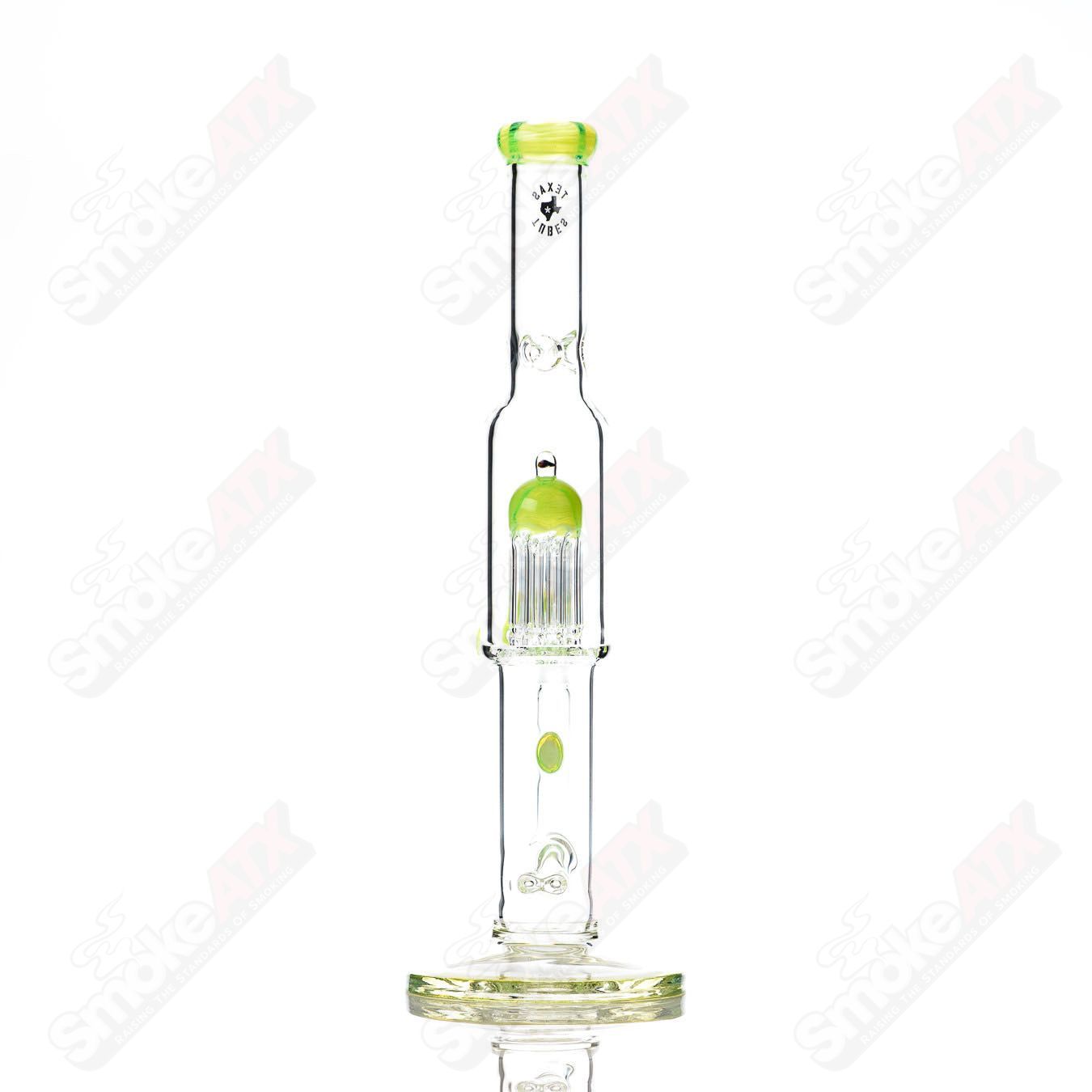 16in 18mm Dual Stemline to 8 Arm (Green Slyme) Texas Tubes - Smoke ATX