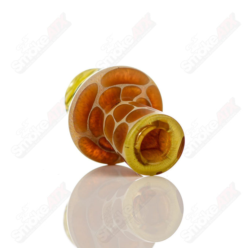 Transparent Yellow Giraffe Spinner Cap w Pearl Robertson Glass - Smoke ATX