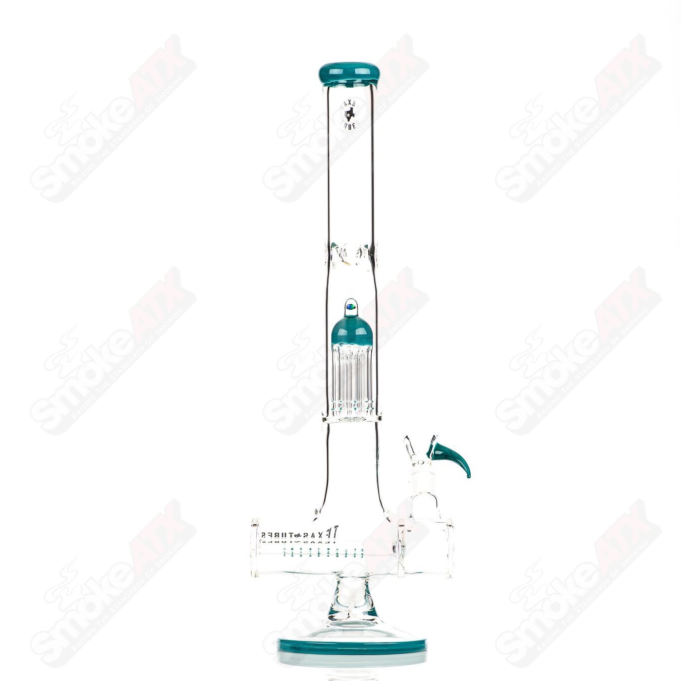 18in 18mm Inline to 8 Arm (Aqua Azul) Texas Tubes - Smoke ATX