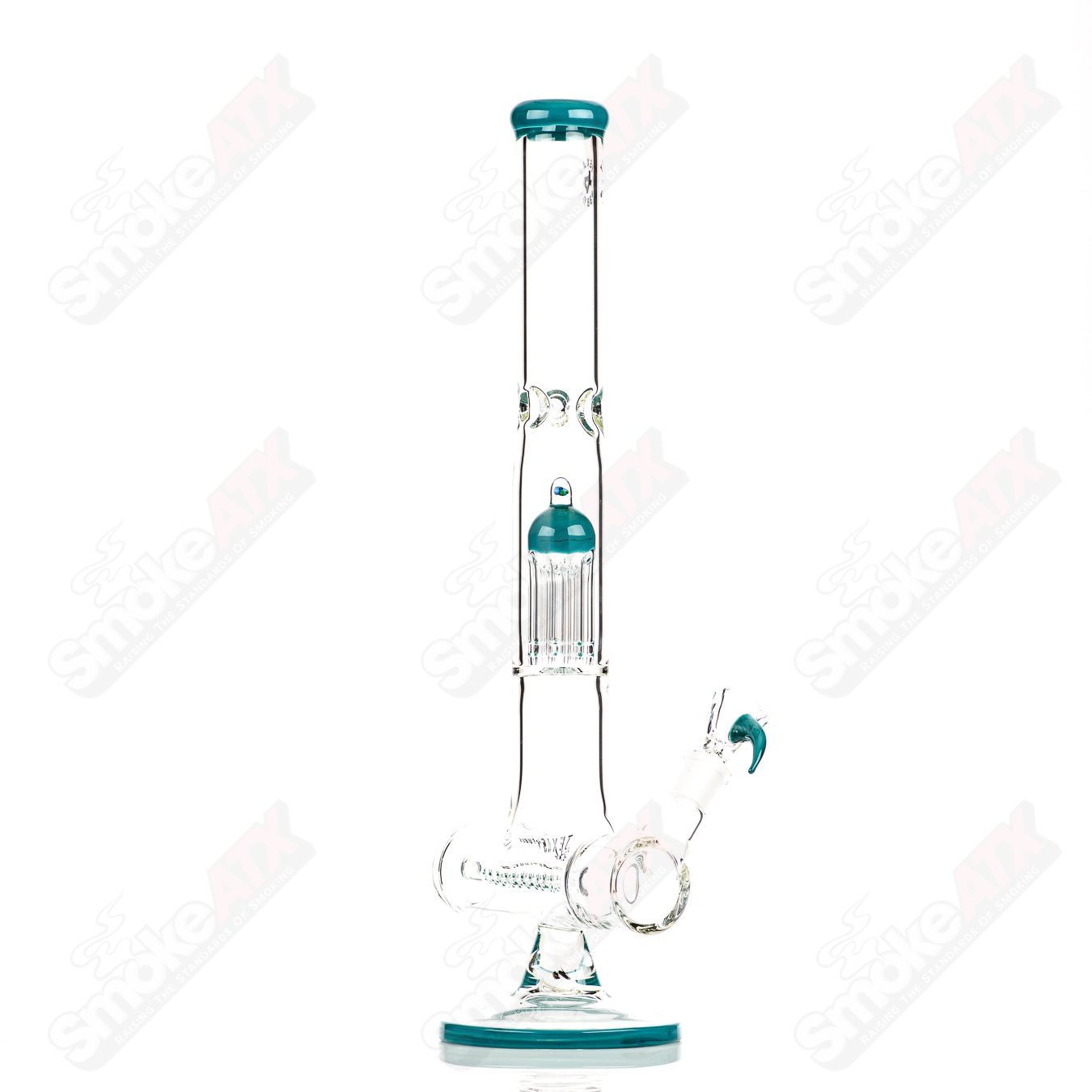 18in 18mm Inline to 8 Arm (Aqua Azul) Texas Tubes - Smoke ATX