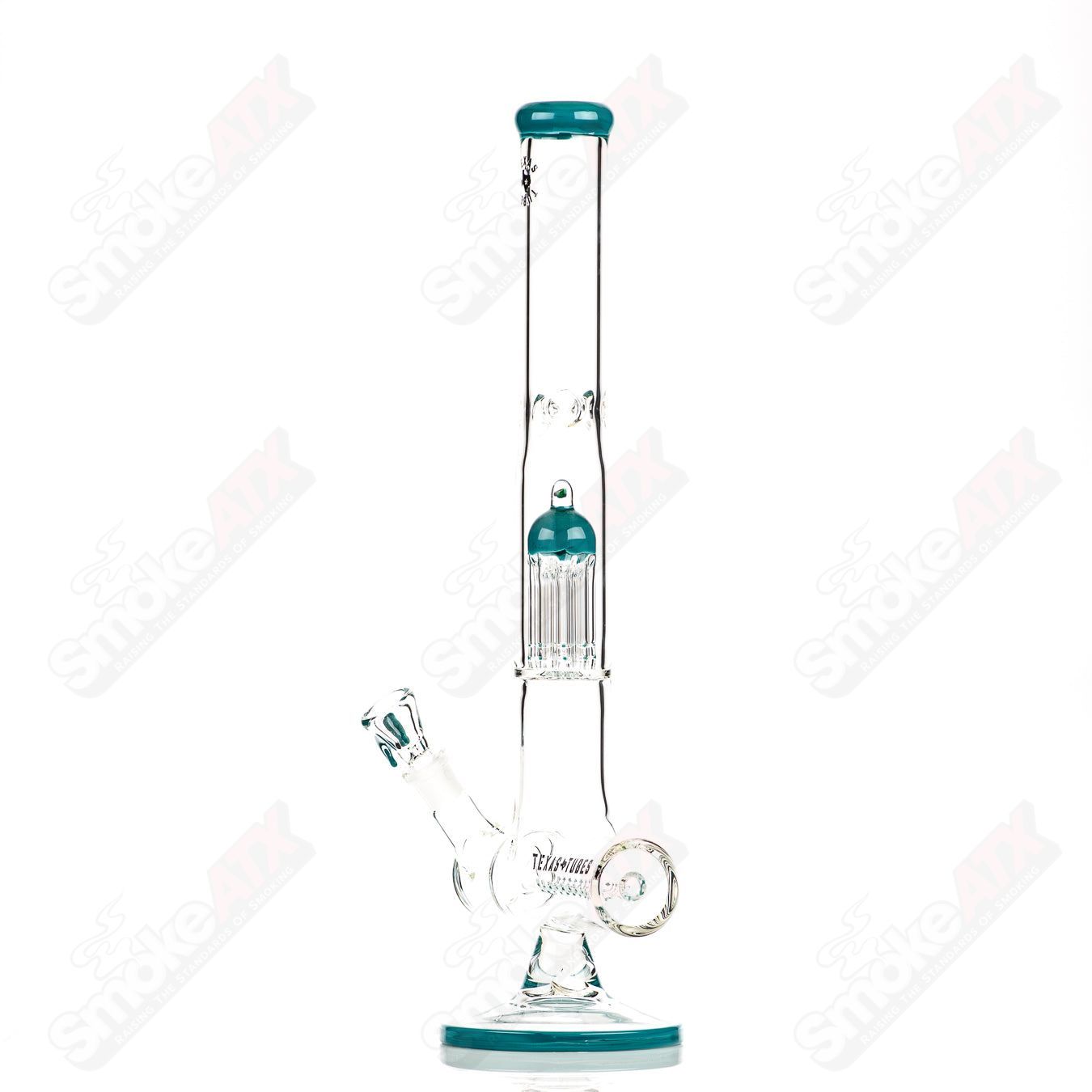 18in 18mm Inline to 8 Arm (Aqua Azul) Texas Tubes - Smoke ATX