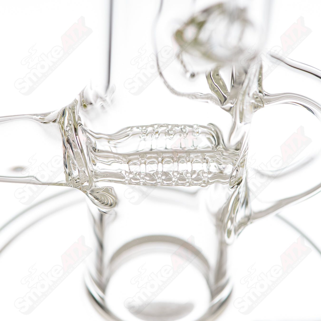 18in 18mm Twin Uptake Klein Recycler Texas Tubes - Smoke ATX