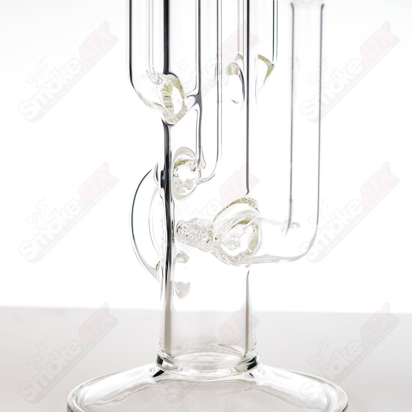 18in 18mm Twin Uptake Klein Recycler Texas Tubes - Smoke ATX