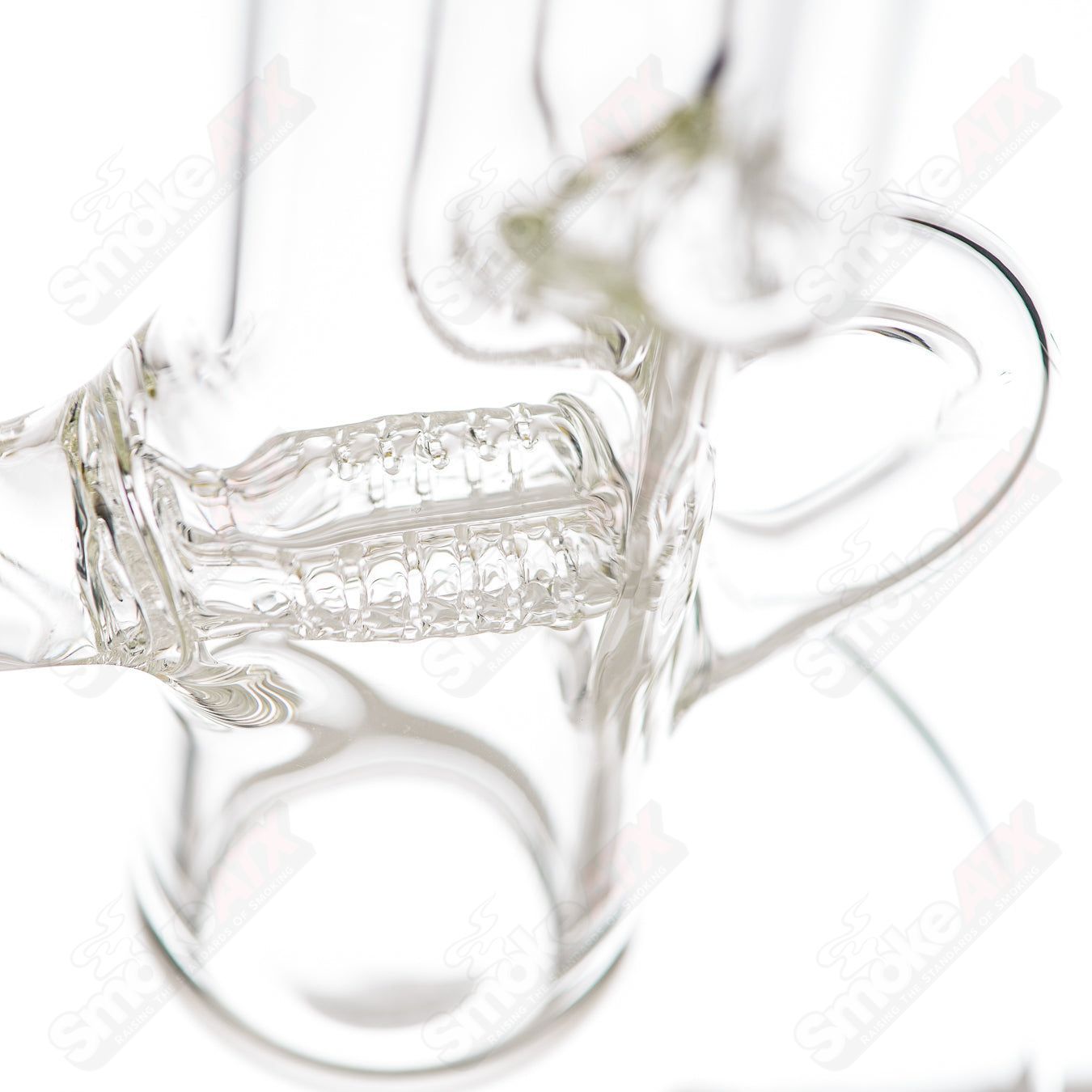 18in 18mm Twin Uptake Klein Recycler Texas Tubes - Smoke ATX