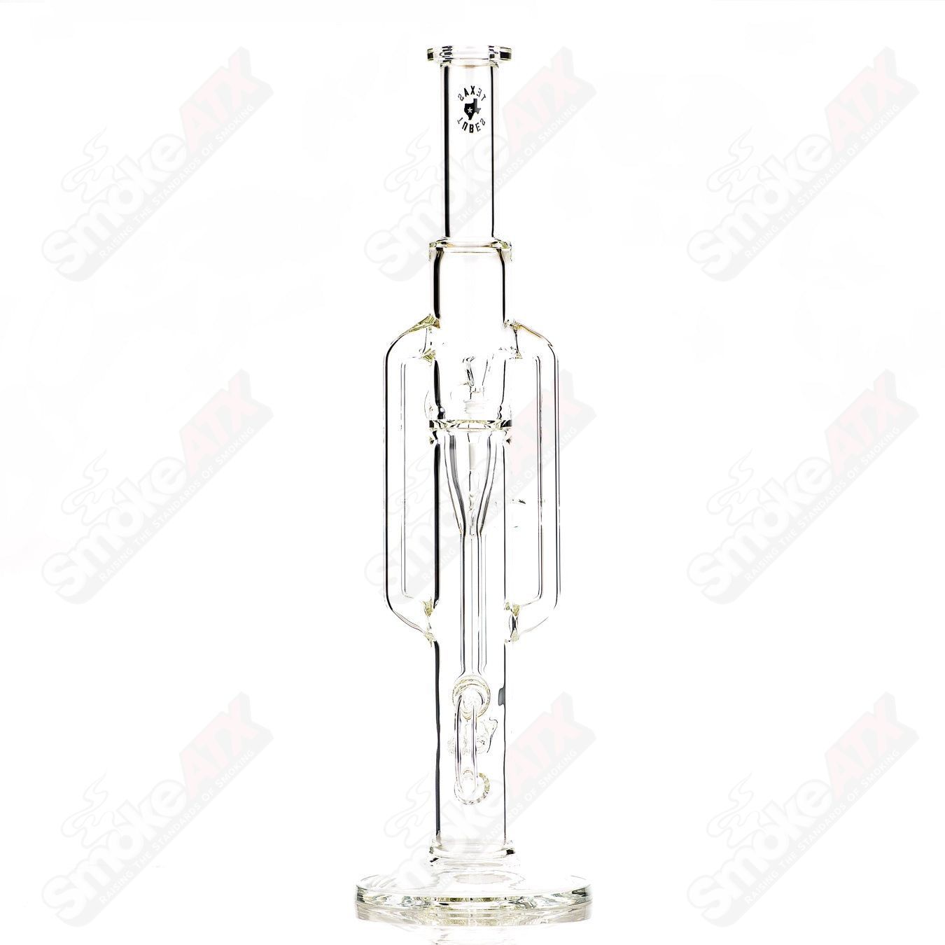 18in 18mm Twin Uptake Klein Recycler Texas Tubes - Smoke ATX